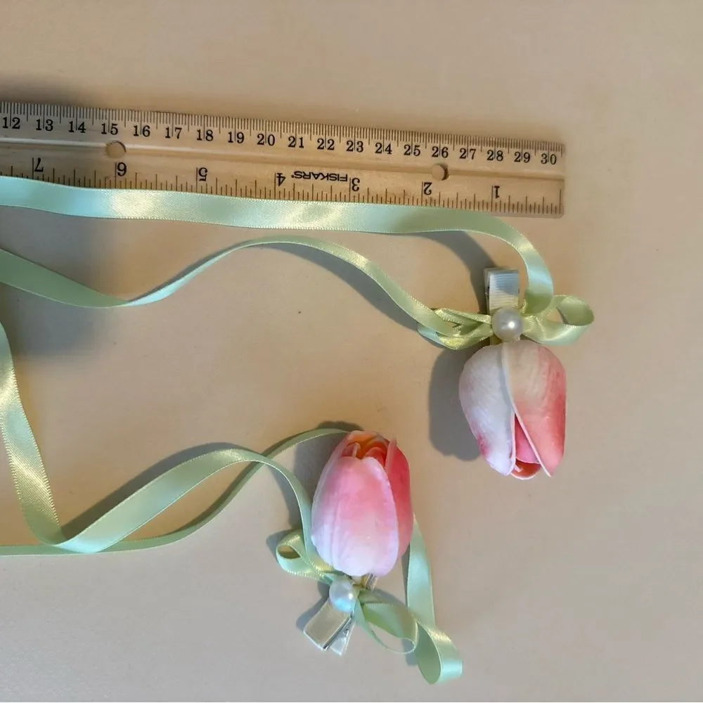 Pink Floral Hair Accessories K14